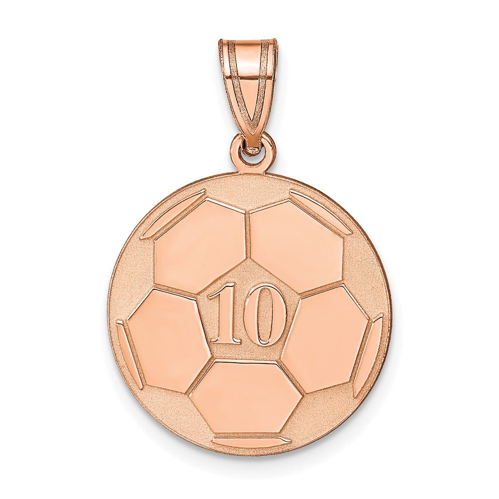 14K Roségold Personalisiert Fußball Anhänger