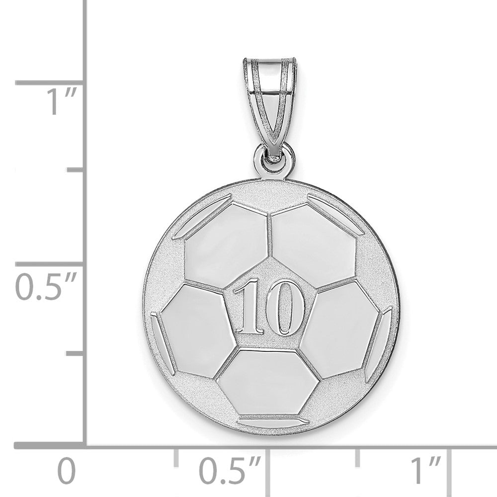 Sterlingsilber Silber/rhodiniert Personalisiert Fußball Anhänger