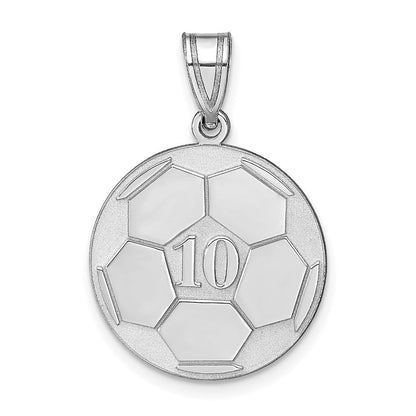 14K Weißgold Personalisiert Fußball Anhänger