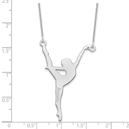 14K Weißgold Personalisiert Dancer Halskette
