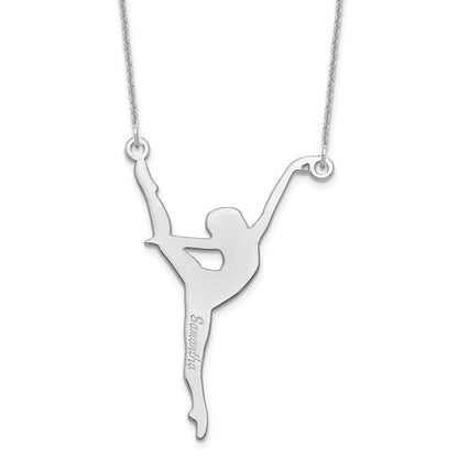 14K Weißgold Personalisiert Dancer Halskette