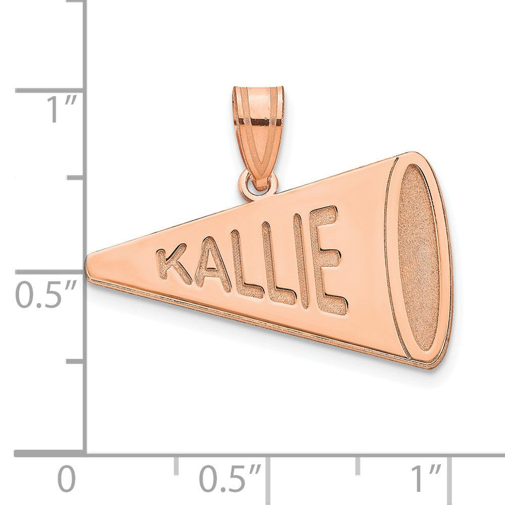 14K Roségold Personalisiert Megaphone Anhänger
