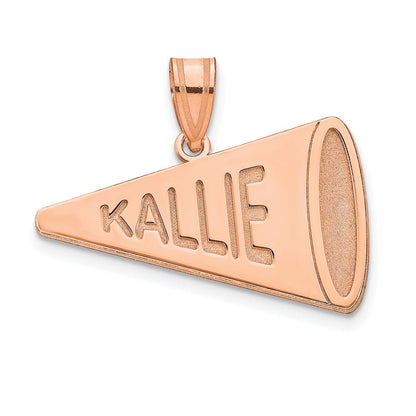 14K Roségold Personalisiert Megaphone Anhänger