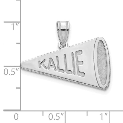 14K Weißgold Personalisiert Megaphone Anhänger