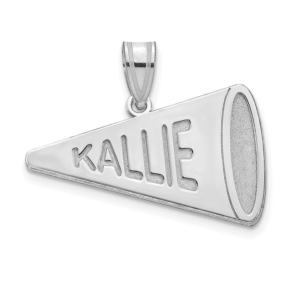 14K Weißgold Personalisiert Megaphone Anhänger