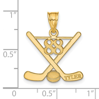 Vergoldet Sterlingsilber /gold Personalisiert Hockey Anhänger