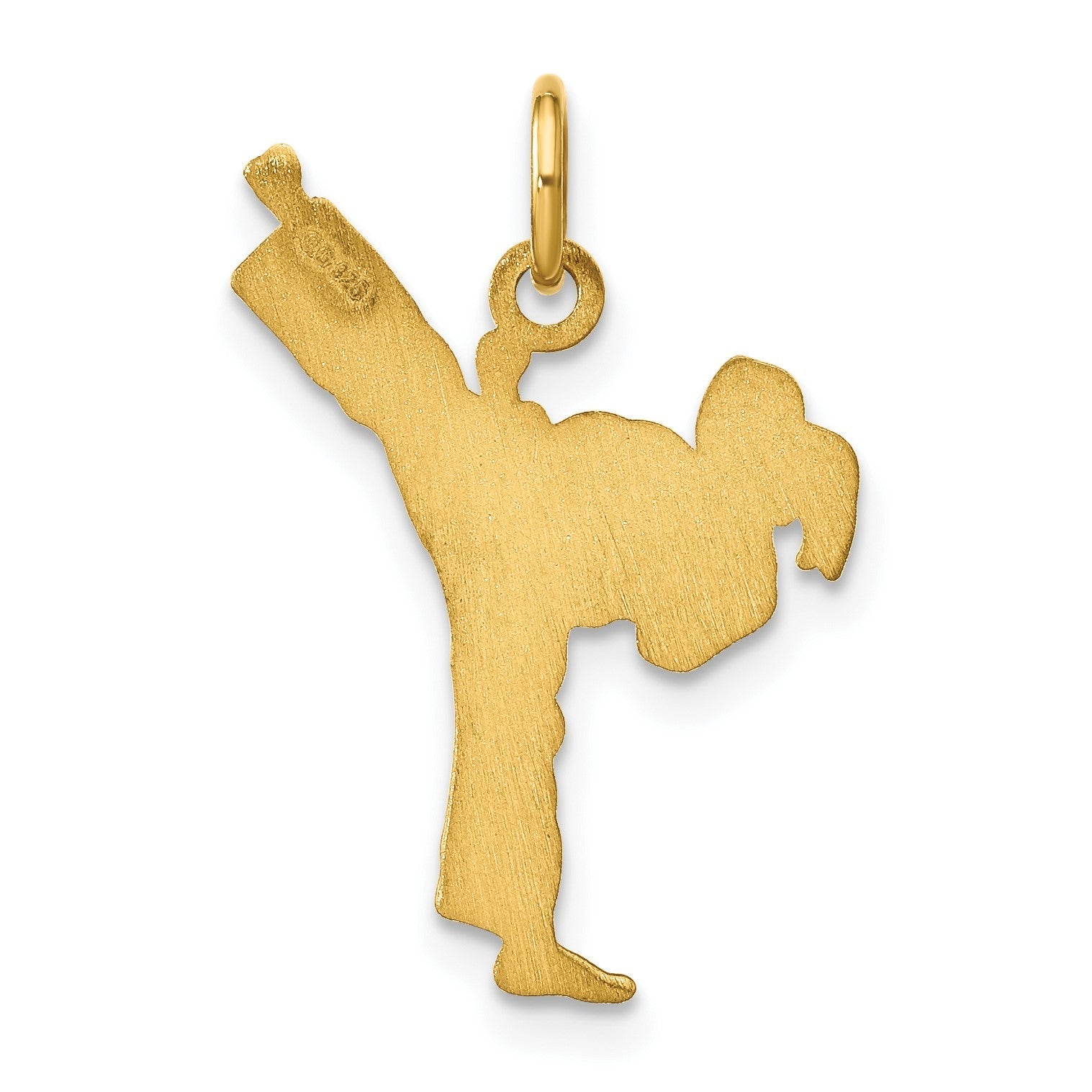 14K Gelbgold Personalisiert Mädchen Karate Anhänger