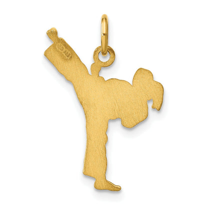 14K Gelbgold Personalisiert Mädchen Karate Anhänger