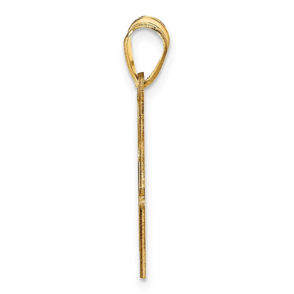 14K Gelbgold Personalisiert Eis Skate Anhänger