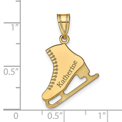14K Gelbgold Personalisiert Eis Skate Anhänger