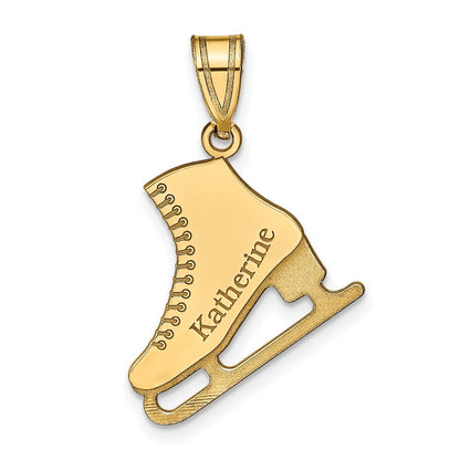 14K Gelbgold Personalisiert Eis Skate Anhänger
