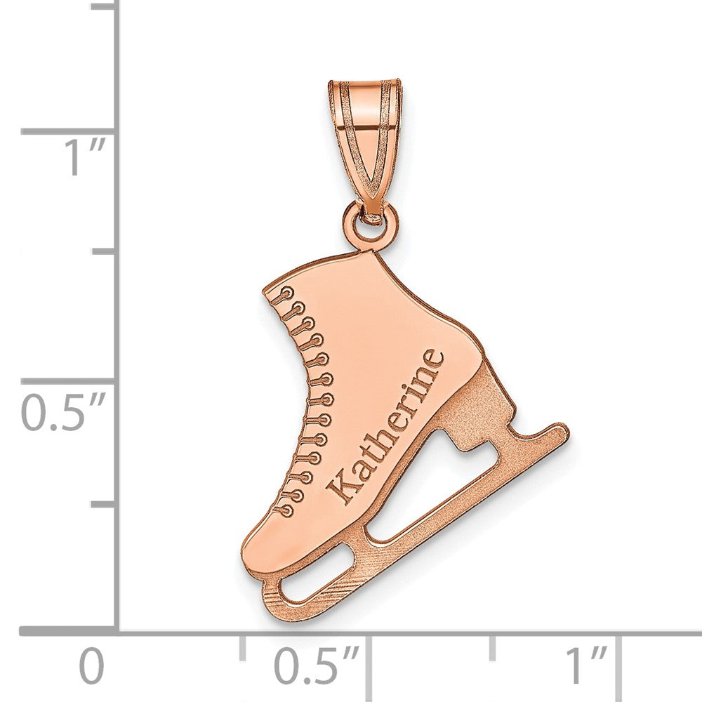 14K Roségold Personalisiert Eis Skate Anhänger