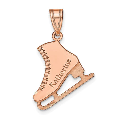 14K Roségold Personalisiert Eis Skate Anhänger