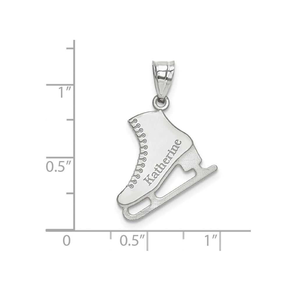 14K Weißgold Personalisiert Eis Skate Anhänger