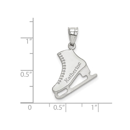 14K Weißgold Personalisiert Eis Skate Anhänger