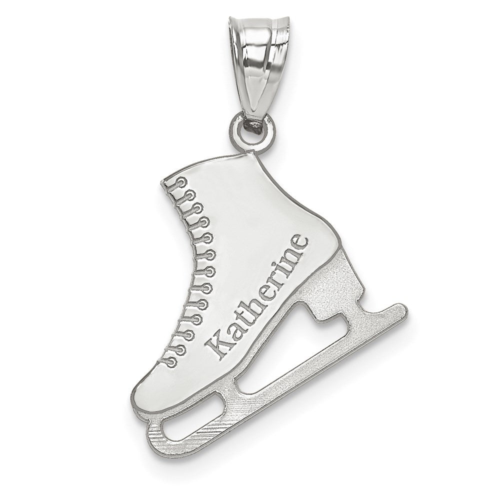 14K Weißgold Personalisiert Eis Skate Anhänger