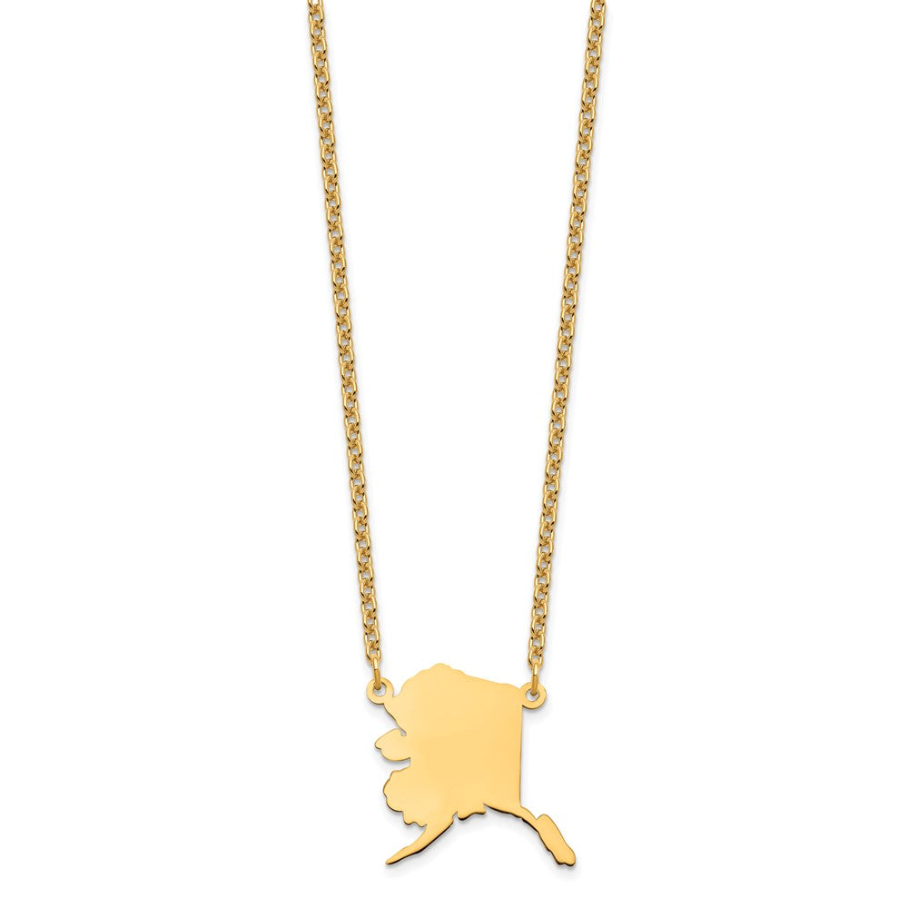 Vergoldet Sterlingsilber /gold Alaska State Halskette
