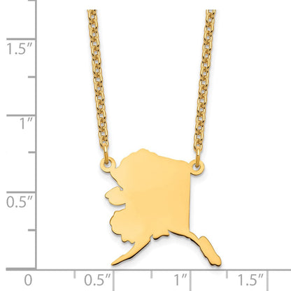 Vergoldet Sterlingsilber /gold Alaska State Halskette