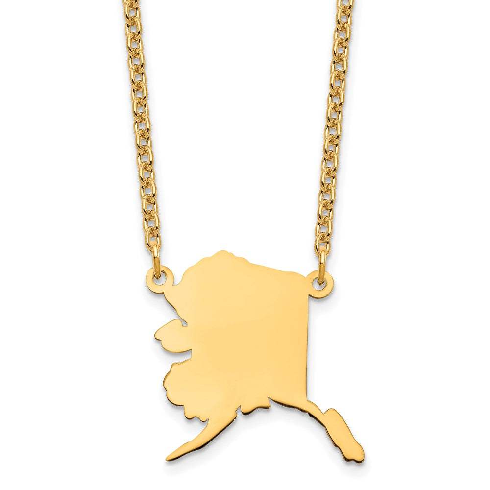 Vergoldet Sterlingsilber /gold Alaska State Halskette