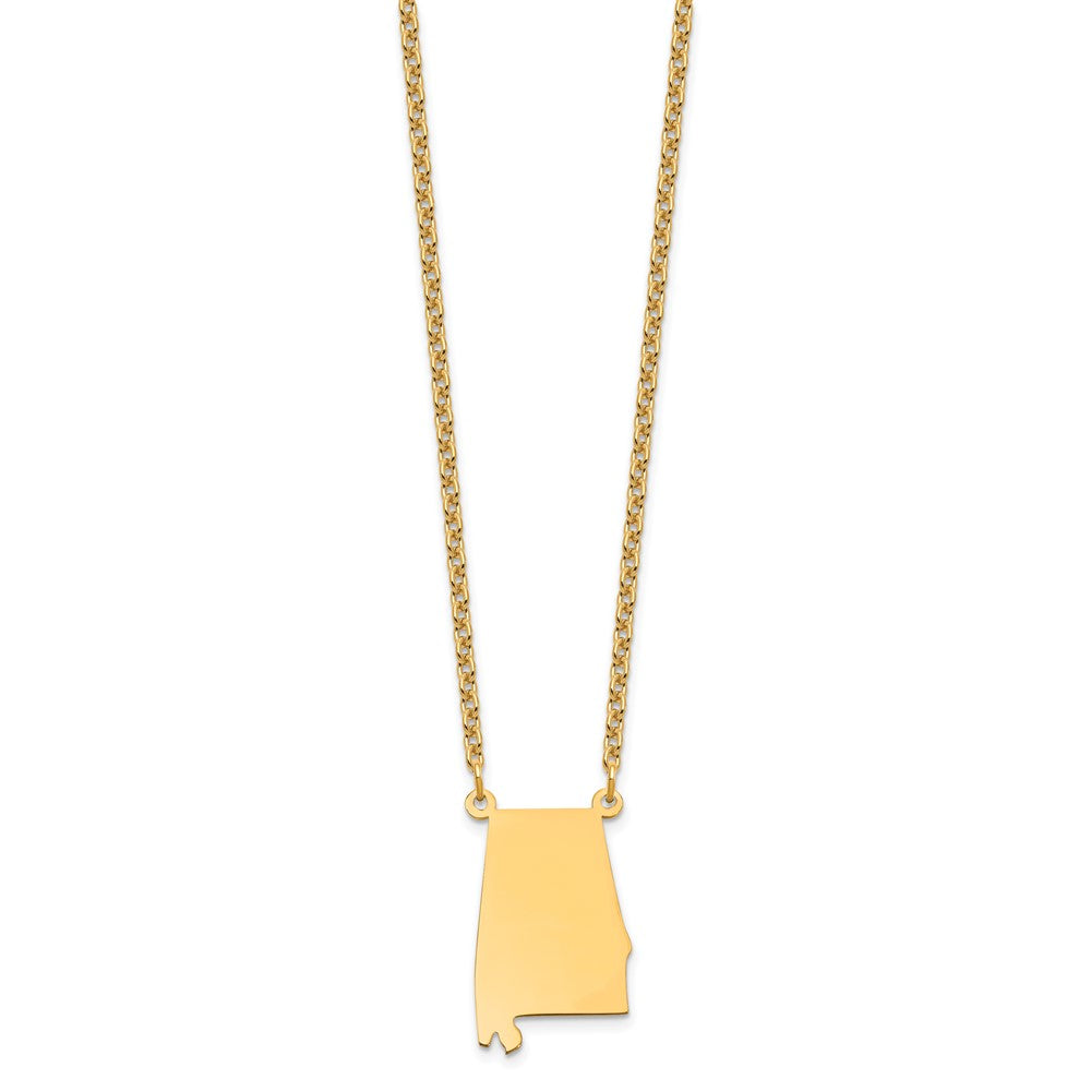 Vergoldet Sterlingsilber /gold Alabama State Halskette
