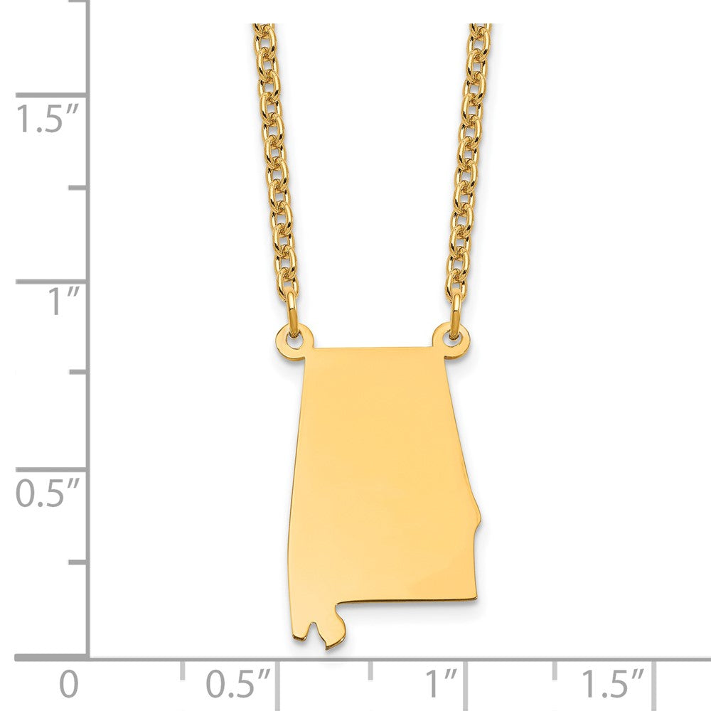 Vergoldet Sterlingsilber /gold Alabama State Halskette