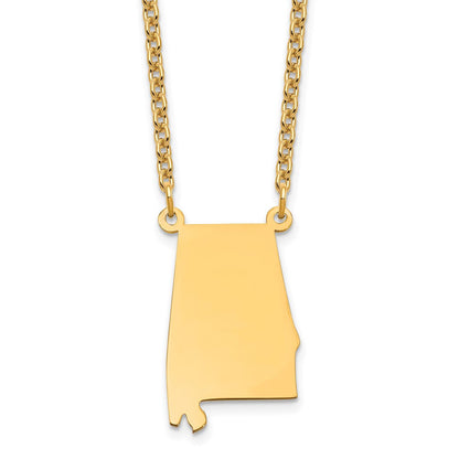 Vergoldet Sterlingsilber /gold Alabama State Halskette