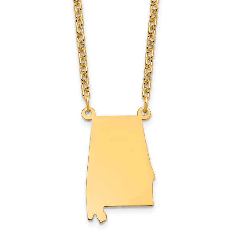 Vergoldet Sterlingsilber /gold Alabama State Halskette