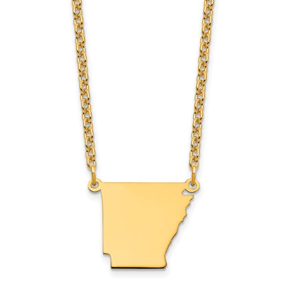 Vergoldet Sterlingsilber /gold Arkansas State Halskette