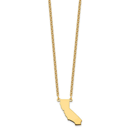 Vergoldet Sterlingsilber /gold California State Halskette