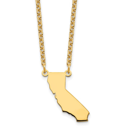 Vergoldet Sterlingsilber /gold California State Halskette