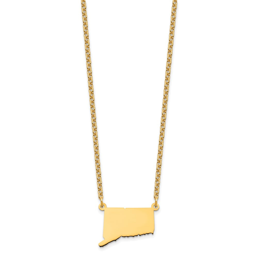Vergoldet Sterlingsilber /gold Connecticut State Halskette