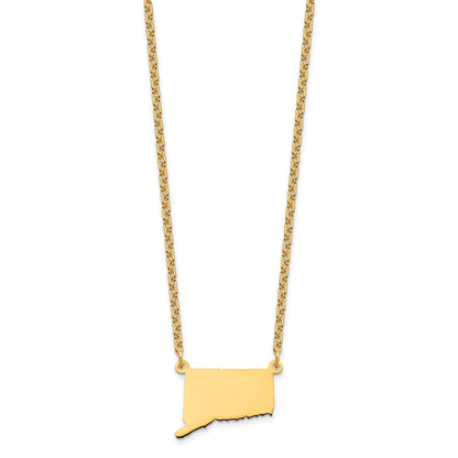 Vergoldet Sterlingsilber /gold Connecticut State Halskette