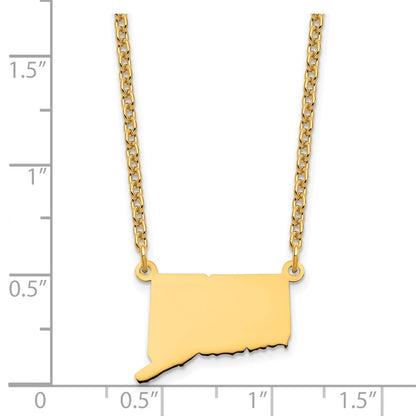 Vergoldet Sterlingsilber /gold Connecticut State Halskette