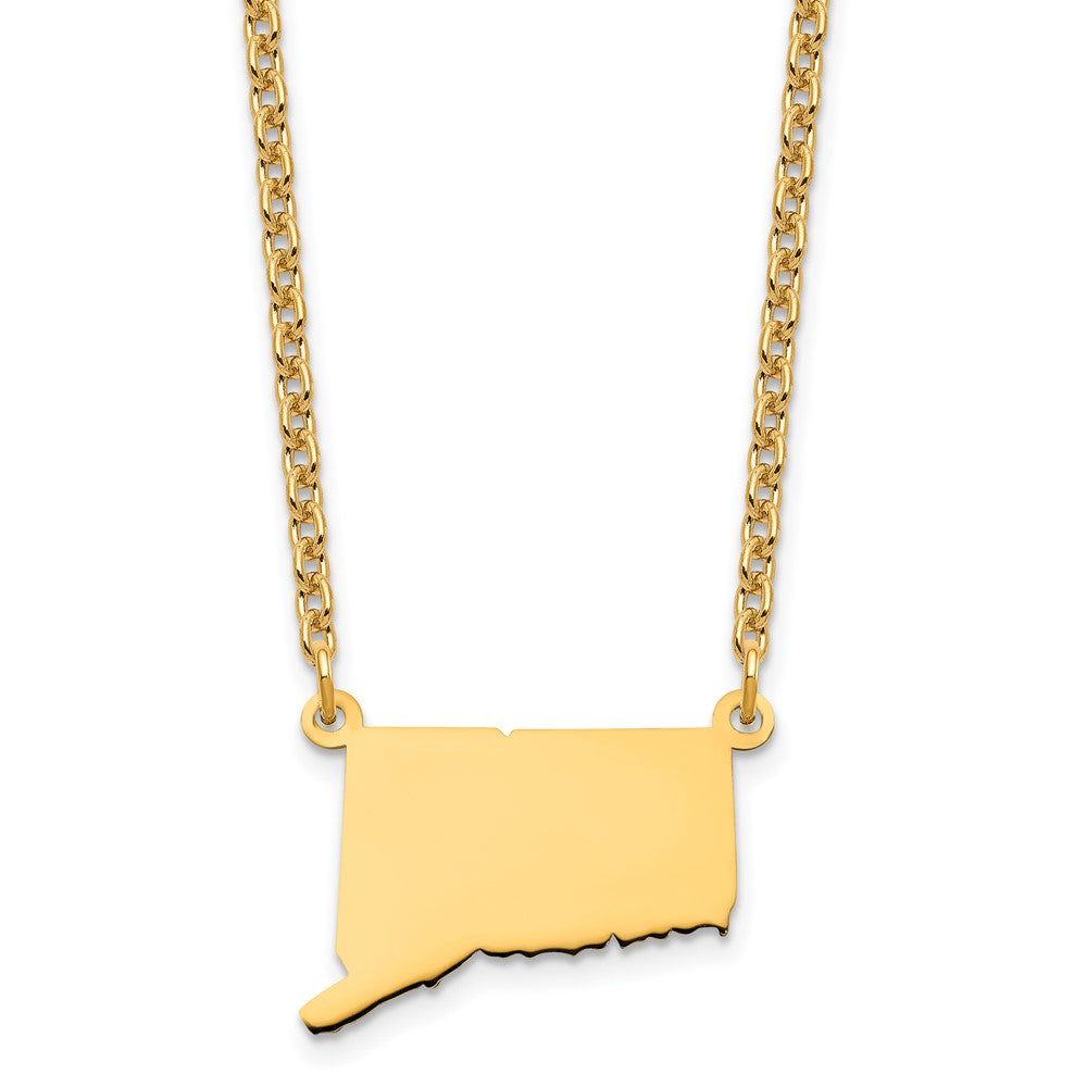 Vergoldet Sterlingsilber /gold Connecticut State Halskette