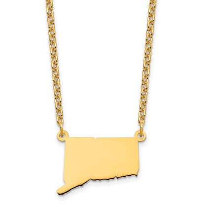 Vergoldet Sterlingsilber /gold Connecticut State Halskette