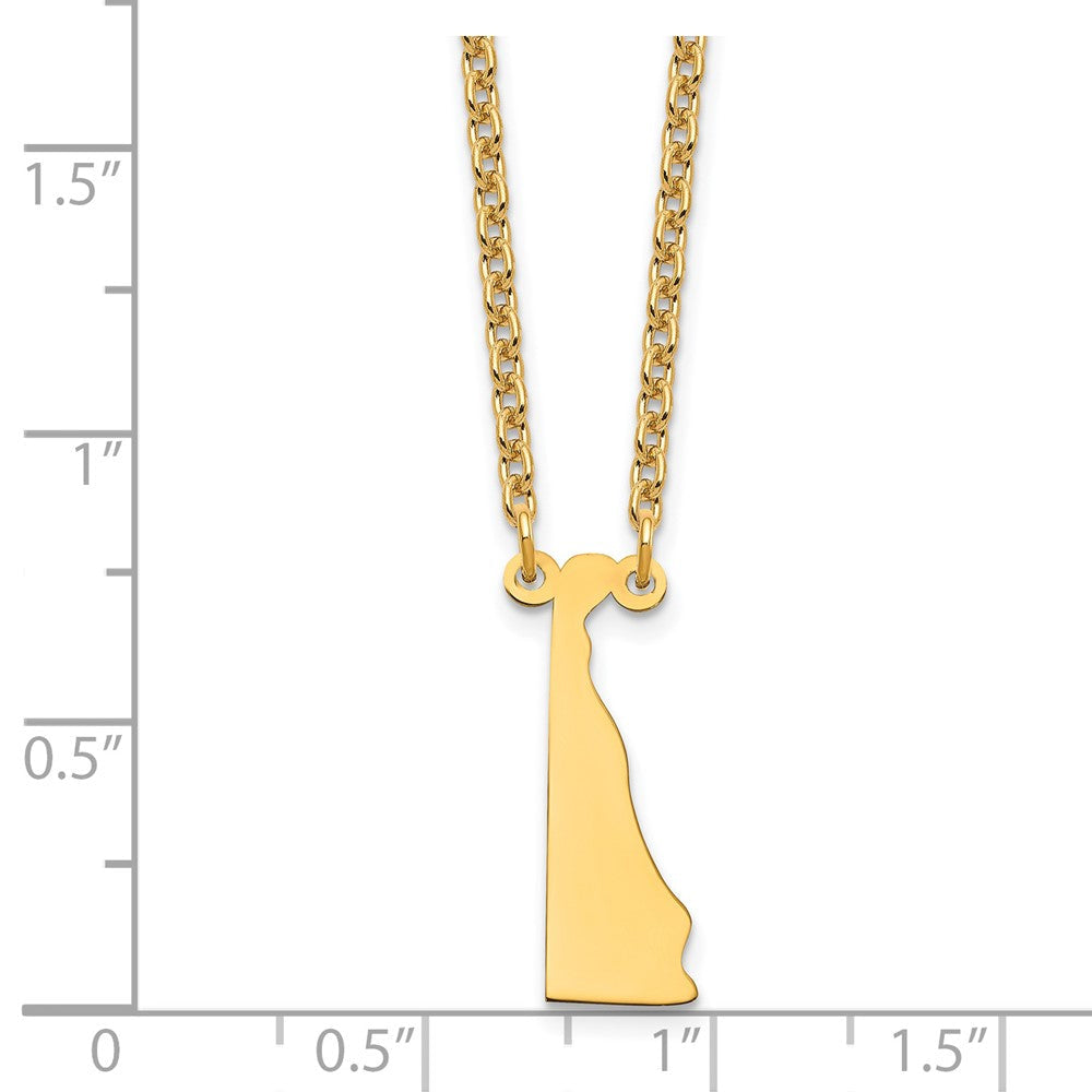 Vergoldet Sterlingsilber /gold Delaware State Halskette