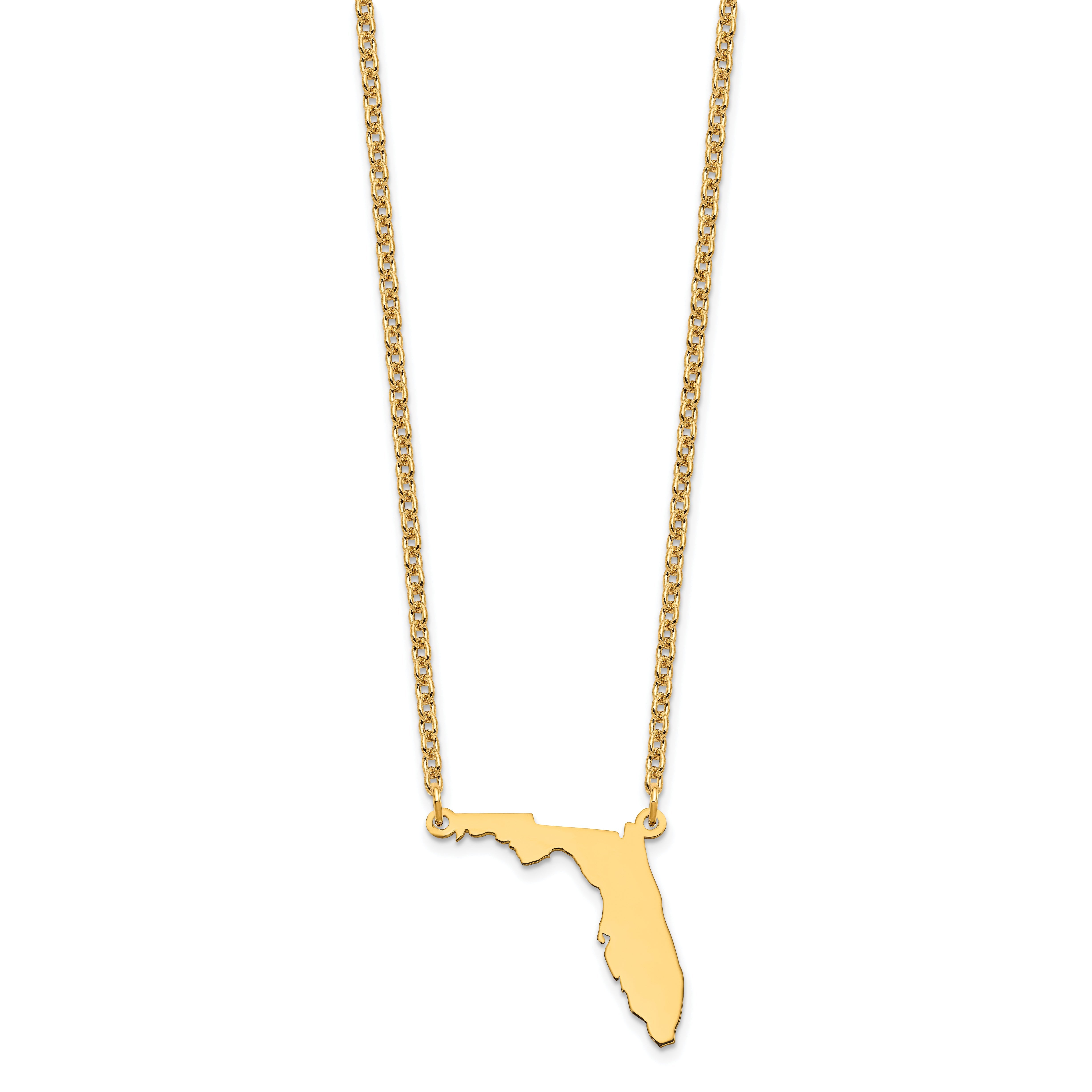 Vergoldet Sterlingsilber /gold Florida State Halskette
