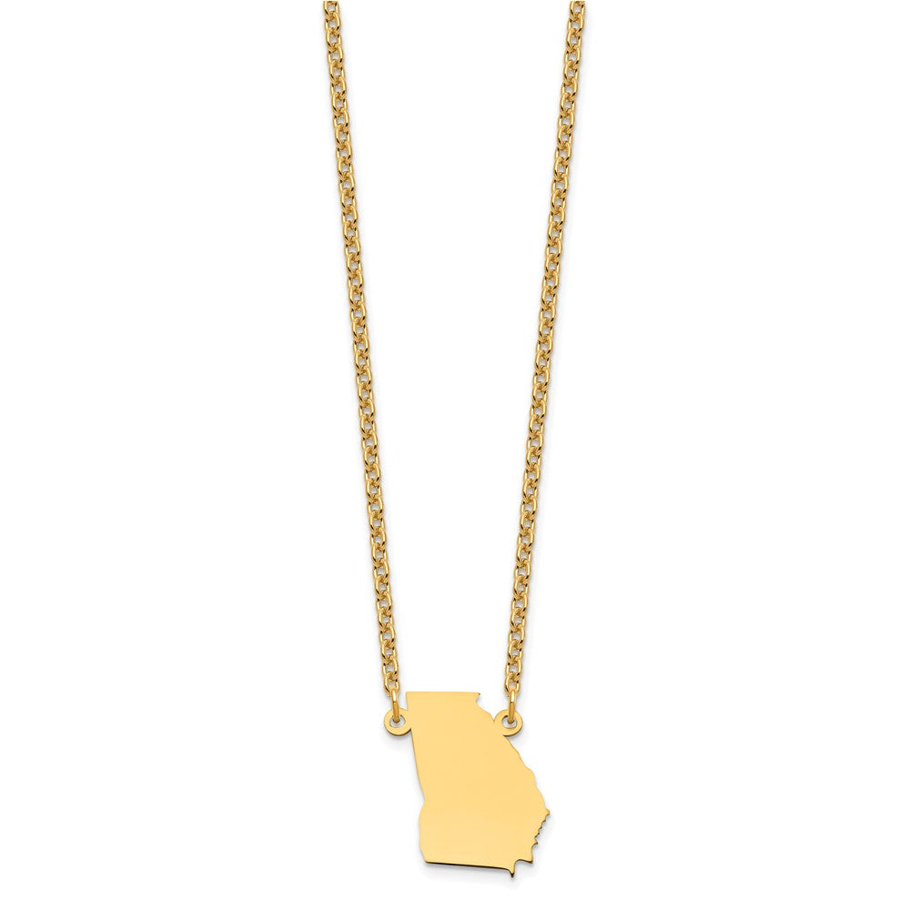 Vergoldet Sterlingsilber /gold Georgia State Halskette