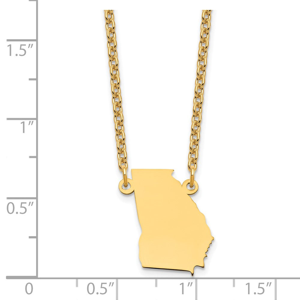Vergoldet Sterlingsilber /gold Georgia State Halskette