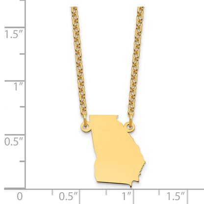 Vergoldet Sterlingsilber /gold Georgia State Halskette