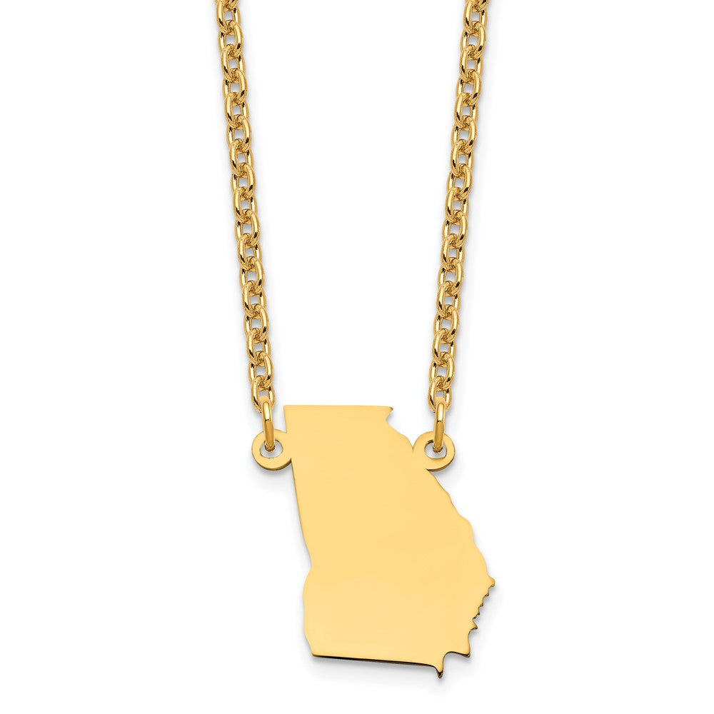 Vergoldet Sterlingsilber /gold Georgia State Halskette