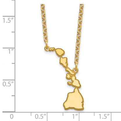 Vergoldet Sterlingsilber /gold Hawaii State Halskette