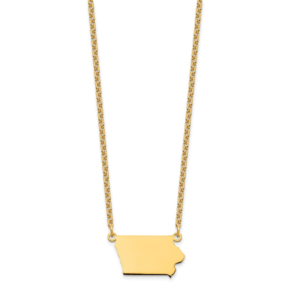 Vergoldet Sterlingsilber /gold Iowa State Halskette