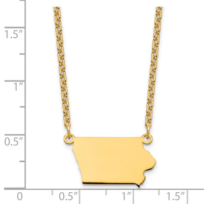 Vergoldet Sterlingsilber /gold Iowa State Halskette