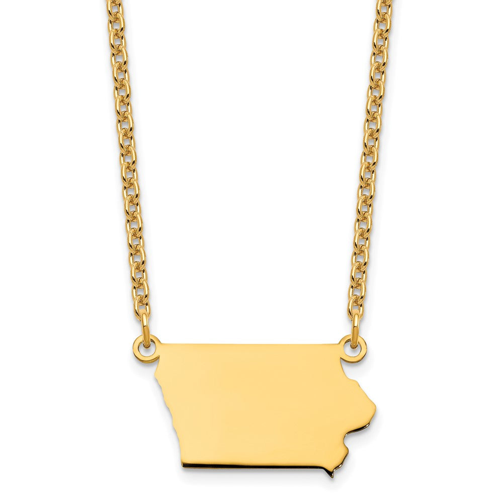 Vergoldet Sterlingsilber /gold Iowa State Halskette