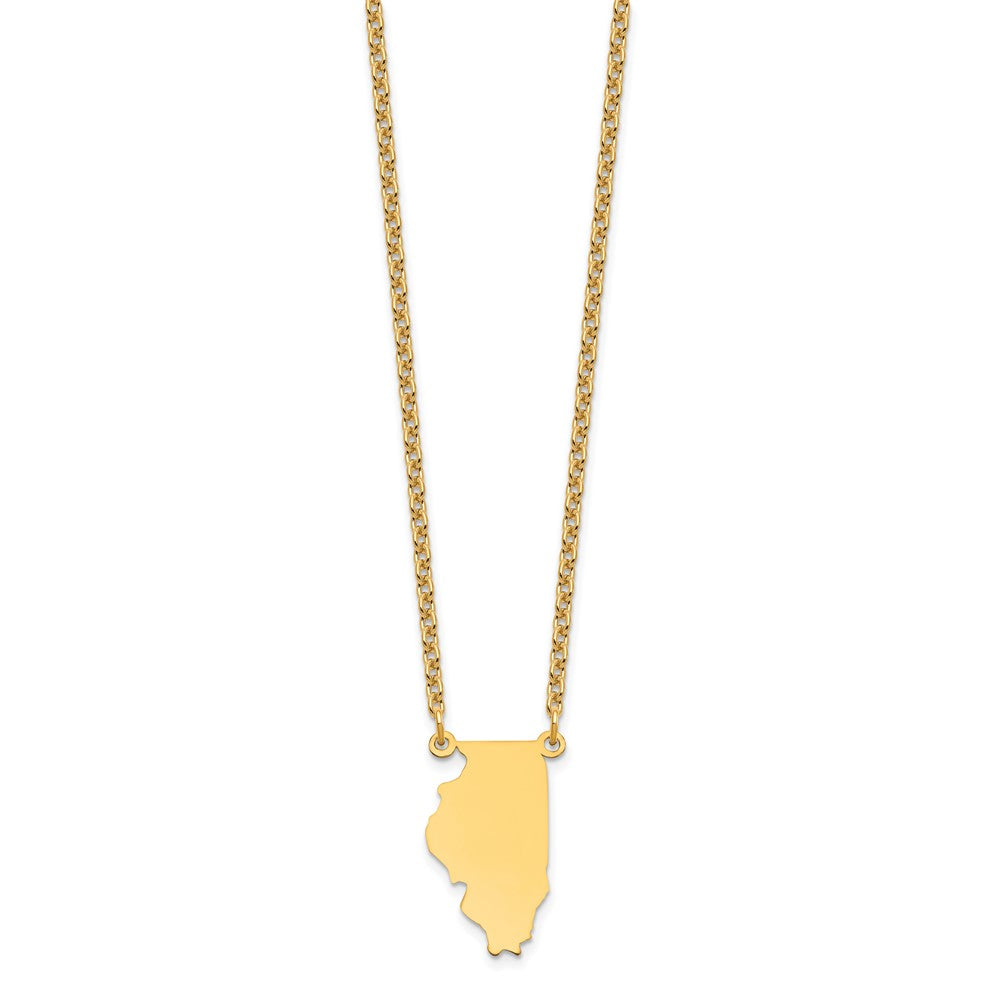 Vergoldet Sterlingsilber /gold Illinois State Halskette