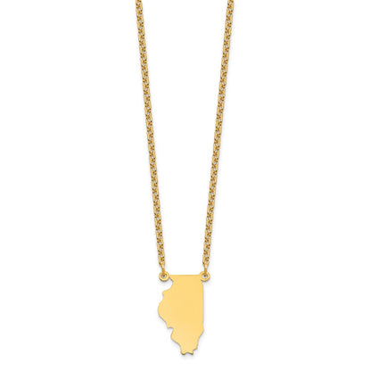 Vergoldet Sterlingsilber /gold Illinois State Halskette
