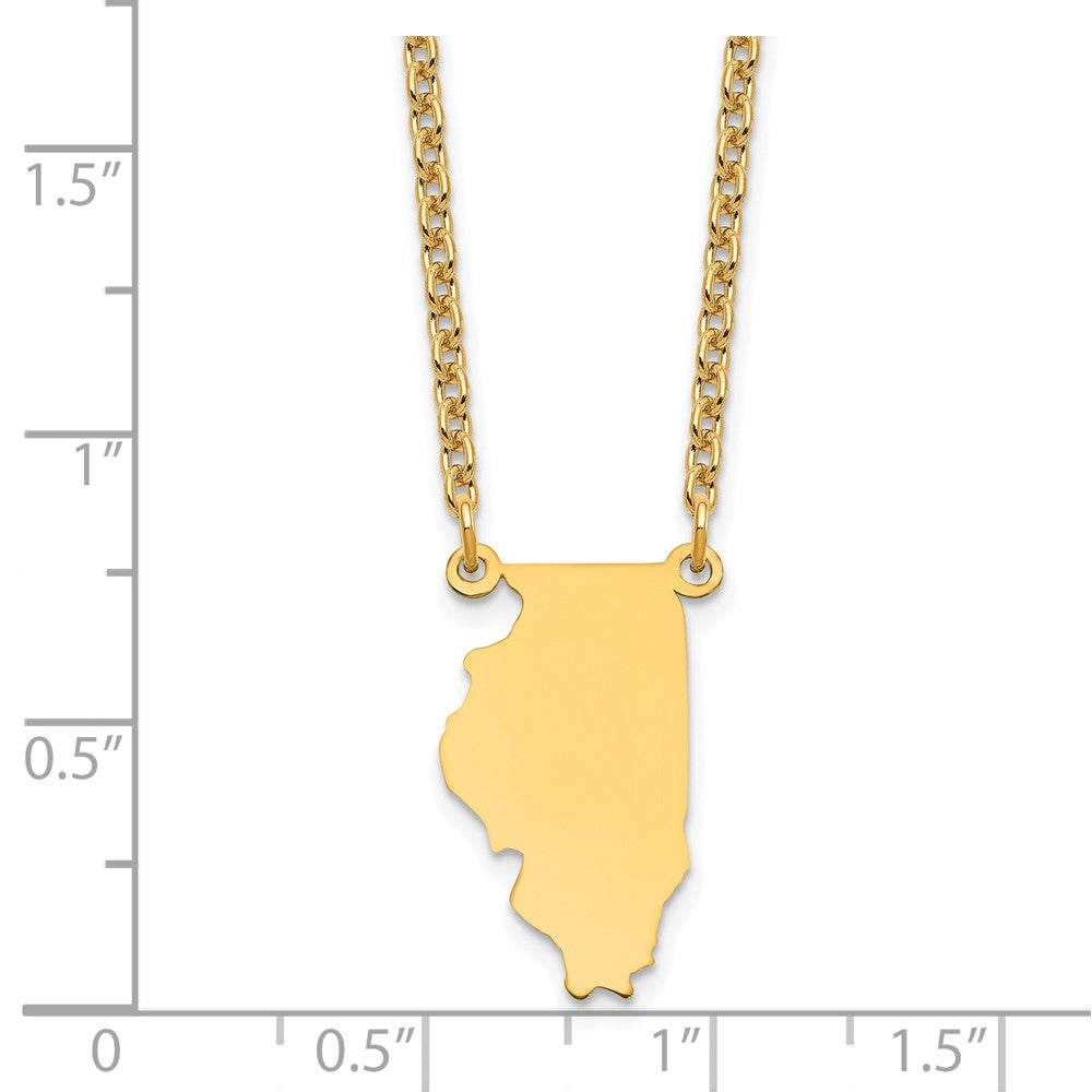 Vergoldet Sterlingsilber /gold Illinois State Halskette