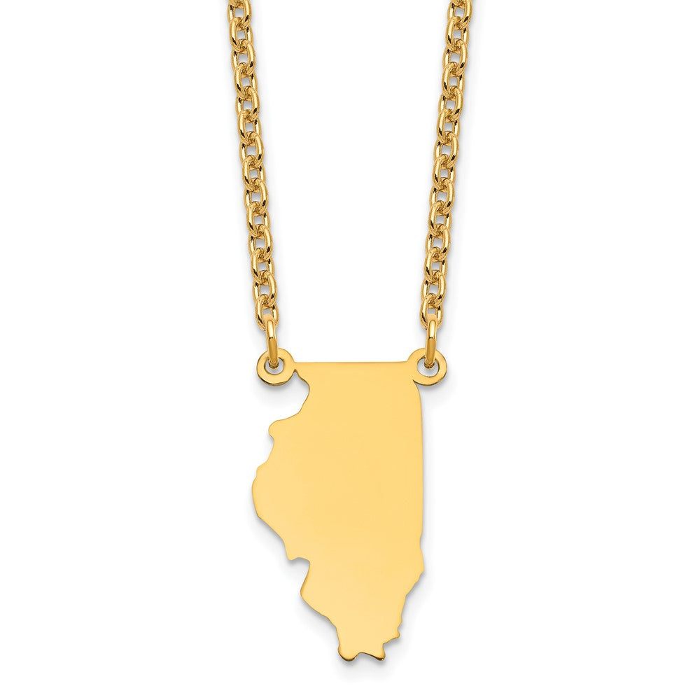 Vergoldet Sterlingsilber /gold Illinois State Halskette