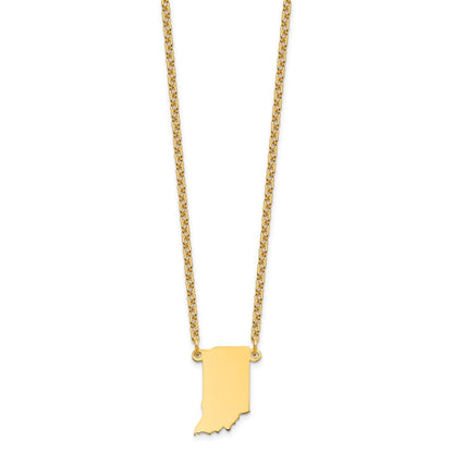Vergoldet Sterlingsilber /gold Indiana State Halskette